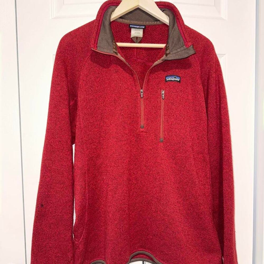 Patagonia Better Sweater 1/4 Zip Fleece Red Pullover Sweater